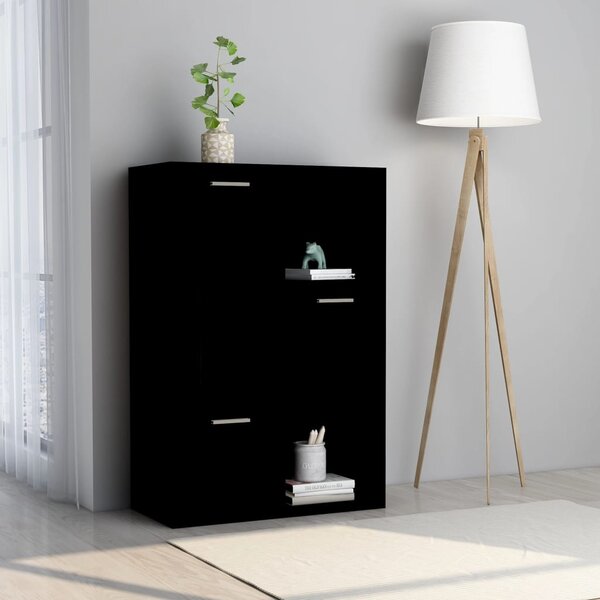 Storage Cabinet Black 60x29.5x90 cm Engineered Wood