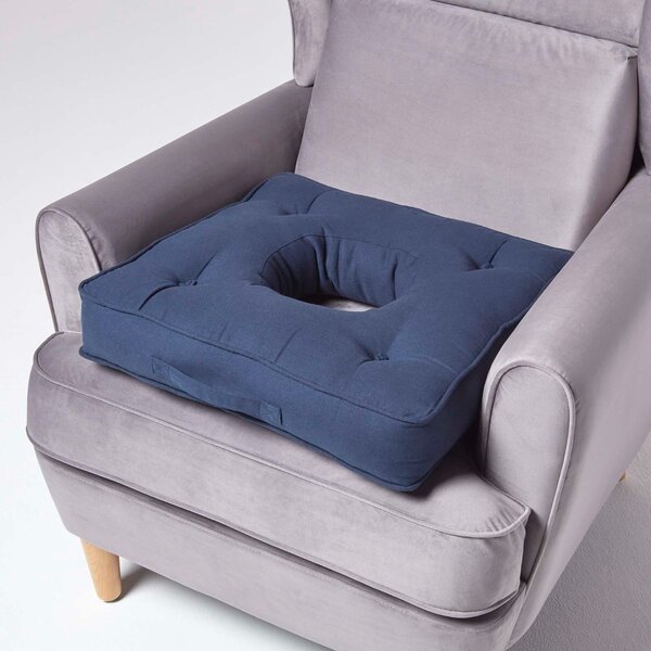 Homescapes Blue Medical Armchair Booster Cushion for Pressure Relief