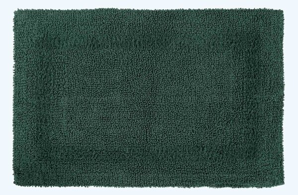 Homescapes Luxury Reversible Cotton Bath Mat - Moss Green