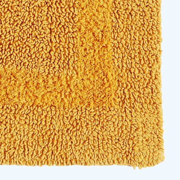 Homescapes Luxury Reversible Cotton Shower Mat - Mustard Yellow