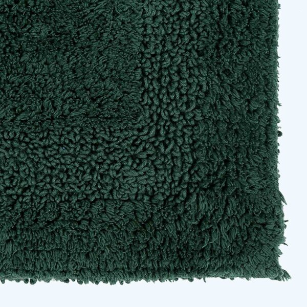 Homescapes Luxury Reversible Cotton Bath Mat - Moss Green