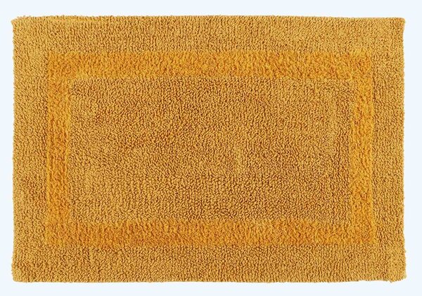 Homescapes Luxury Reversible Cotton Bath Mat - Mustard Yellow