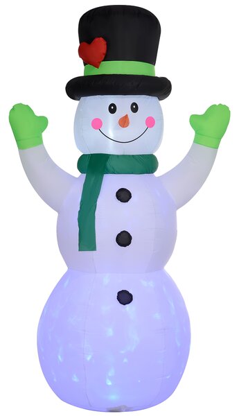 Outsunny 10ft Inflatable Snowman Christmas Decoration, with Accessories