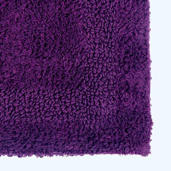 Homescapes Luxury Reversible Cotton Bath Mat - Plum