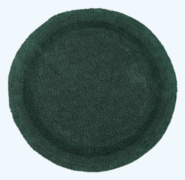 Homescapes Luxury Reversible Round Bath Mat - Moss Green