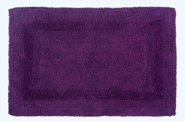 Homescapes Luxury Reversible Cotton Bath Mat - Plum