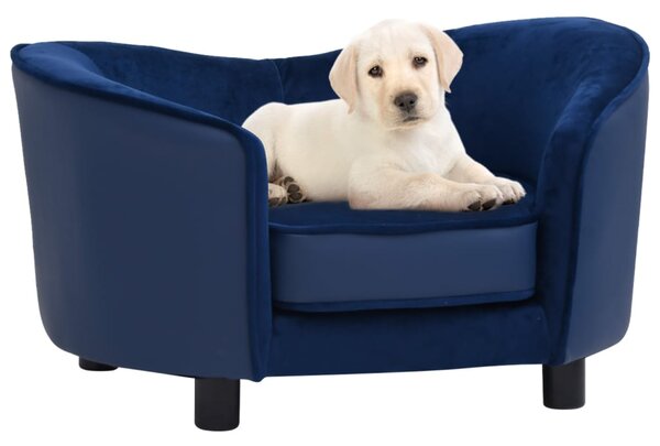 Dog Sofa Blue 69x49x40 cm Plush and Faux Leather