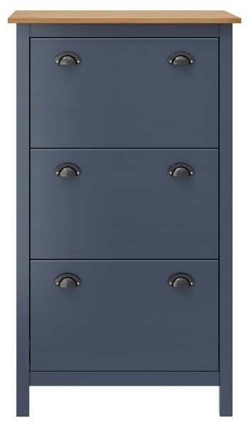 Shoe Cabinet Hill Grey 72x35x124 cm Solid Pine Wood