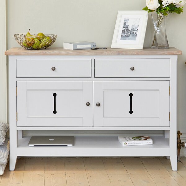 Sanford Wooden Sideboard With 2 Doors 2 Drawers In Grey And Oak