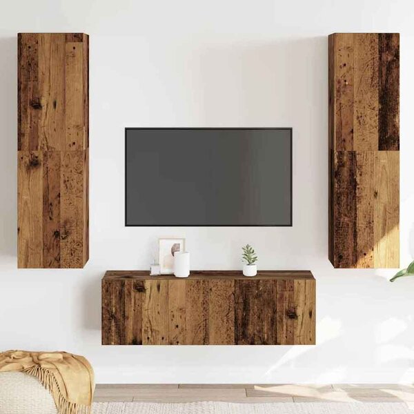 Beaverton 100cm Wooden 3 Piece Entertainment Unit In Brown