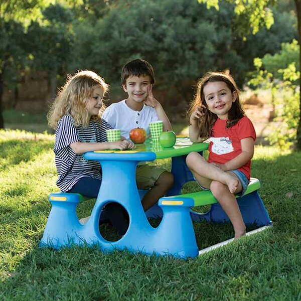 Ramsey Polypropylene Children Picnic Bench In Blue And Green