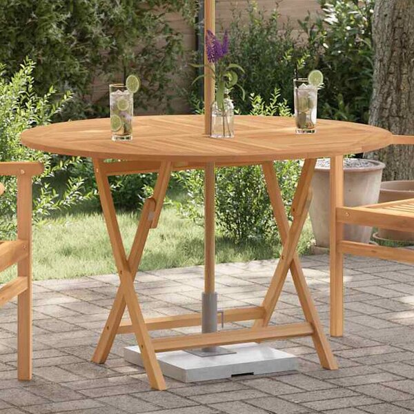 Zaviso Garden Round Solid Wood Dining Table in Brown