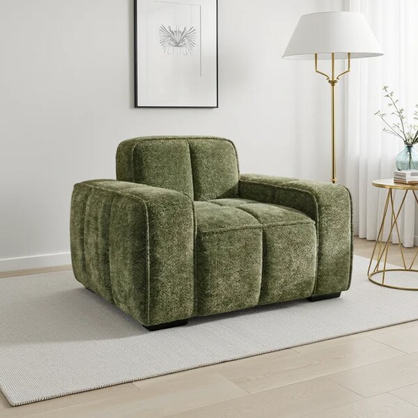 Pelaro Fabric 1 Seater Sofa in Olive Green