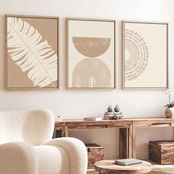 Sapphira Wooden 20x30cm Palms and Peaks Art Frame Set of 3 in Multicolour