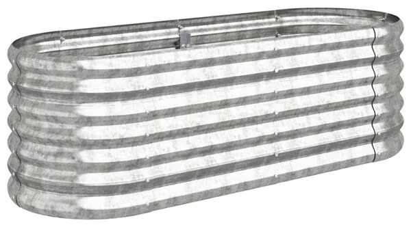 Garden Raised Bed Powder-coated Steel 114x40x36 cm Silver