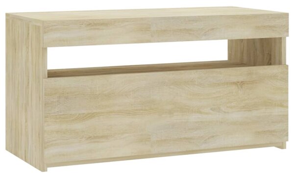 TV Cabinet with LED Lights Sonoma Oak 75x35x40 cm