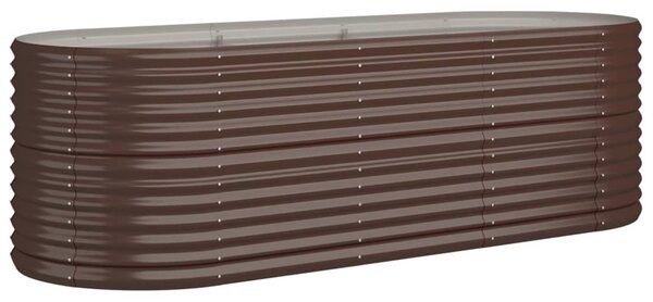 Garden Raised Bed Powder-coated Steel 224x80x68 cm Brown