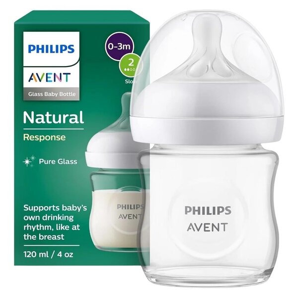 Philips Avent Natural Response Glass Bottle 0-3 months 120ml