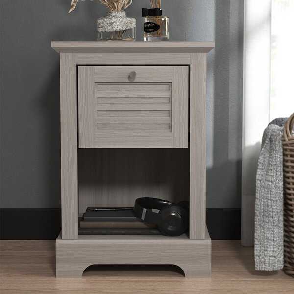 Shelby Wooden Lamp Table In Warm Grey