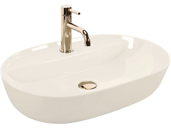 Countertop Basin REA Aura 61 Ecru Shiny