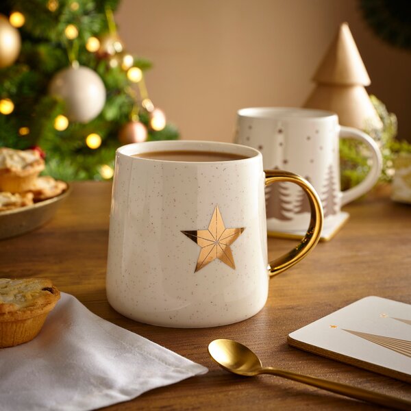 Star Speckled Gold Ceramic Mug Gold