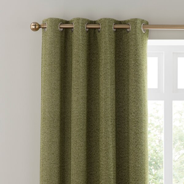 Churchgate Oakham Thermal Eyelet Curtains Olive