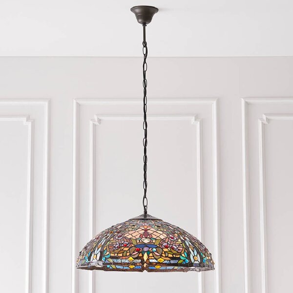 Alcoa Glass Pendant Ceiling Light In Multicolour