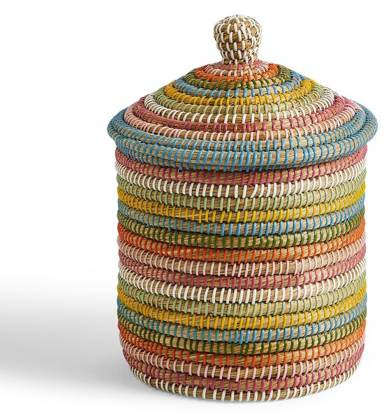 Rainbow Seagrass Storage Basket with Lid