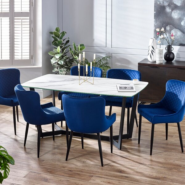 Olympus 6 Seater Dining Table, Marble White