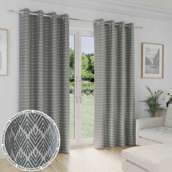 Aspen Thermal Ready Made Eyelet Blockout Curtains Grey