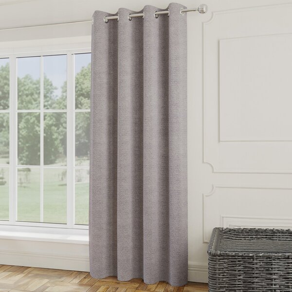 Royale Boucle 66 x 84 Thermal Ready Made Eyelet Door Curtain Silver