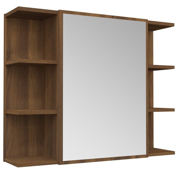 Bathroom Mirror Cabinet Brown Oak 80x20.5x64 cm Engineered Wood