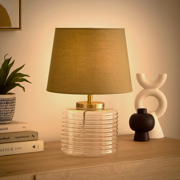 Charelle Ribbed Glass Table Lamp