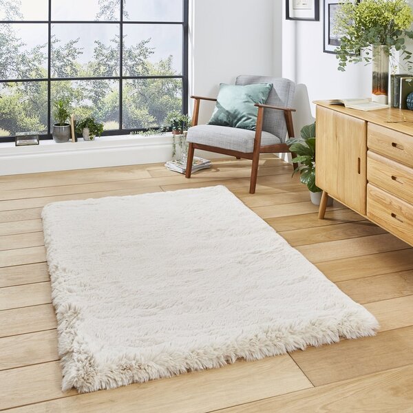 Super Teddy Plain Shaggy Rug Beige