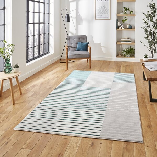 Apollo 2681 Modern Linear 120cm x 170cm Rug Grey Green