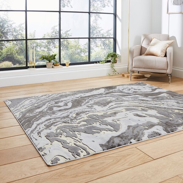 Apollo GR584 Modern Abstract 80 x 150 Rug Grey Gold