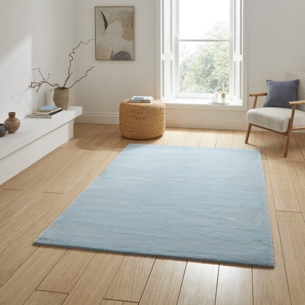 Snug Plain Shaggy Rug Blue