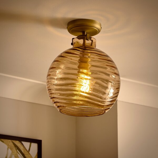 Amber Wave Semi Flush Ceiling Light