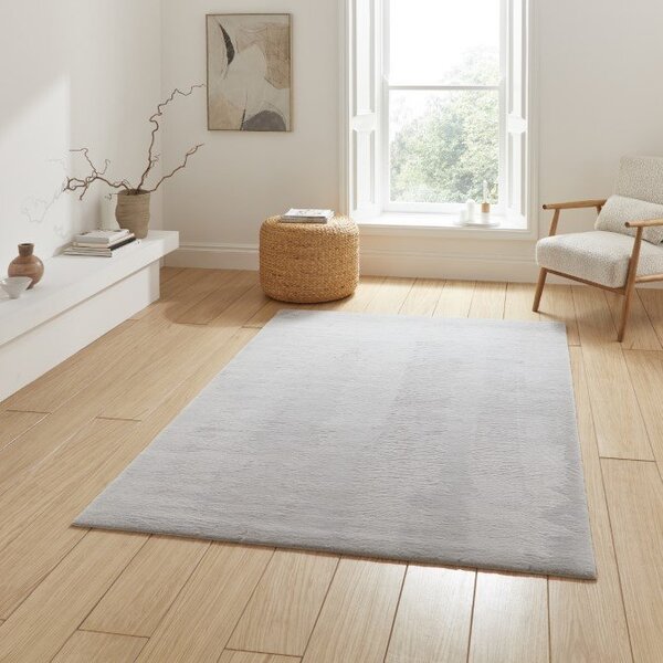 Snug Plain Shaggy Rug Light Grey