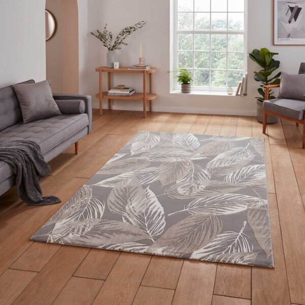 Flores 1925 Botanical Recycled Washable Rug Grey