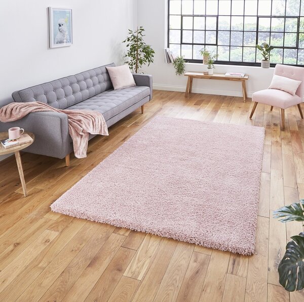 Sierra 9000 Plain Shaggy Rug Pink