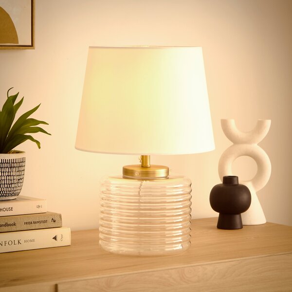 Charelle Ribbed Glass Table Lamp