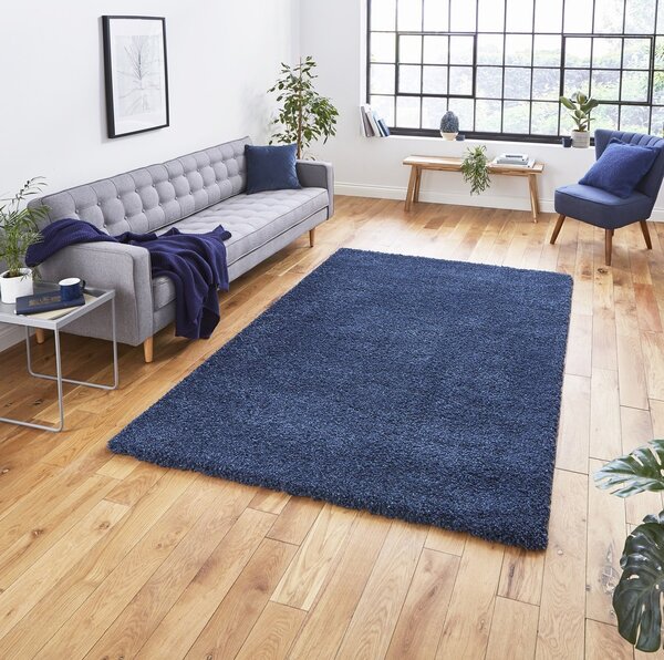 Sierra 9000 Plain Shaggy Rug Dark Blue