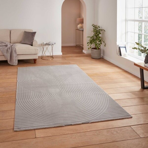 Flores 1924 Modern Recycled Washable 120cm x 170cm Rug Grey