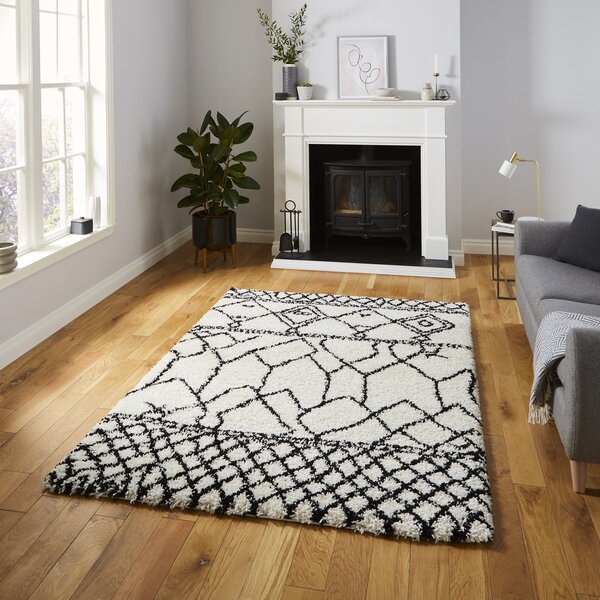 Scandi Berber G276 120cm x 170cm Rug Black White