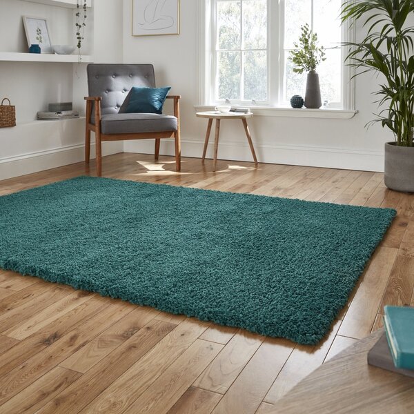 Sierra 9000 Plain Shaggy Rug Jewel Green