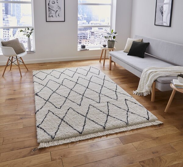 Boho 8280 Berber Rug White Black