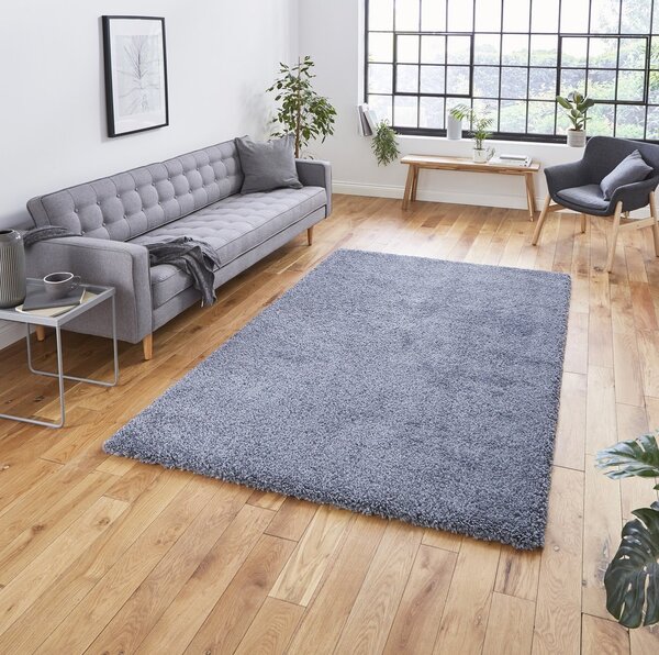 Sierra 9000 Plain Shaggy Rug Slate Grey