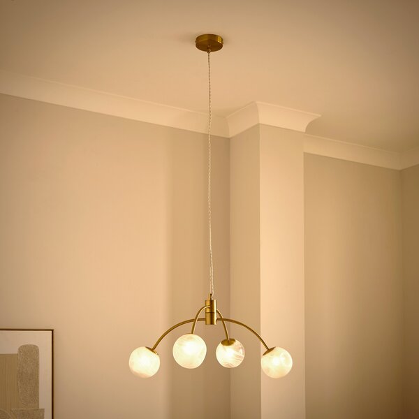 Marble Art Deco 4 Light Ceiling Light