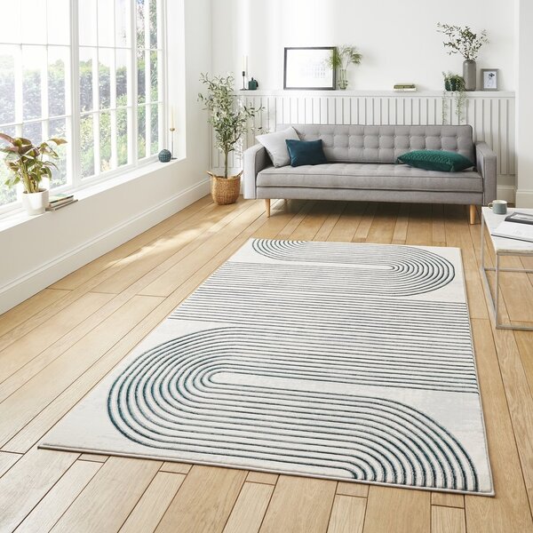 Apollo 2683 Modern Linear Rug Grey Green